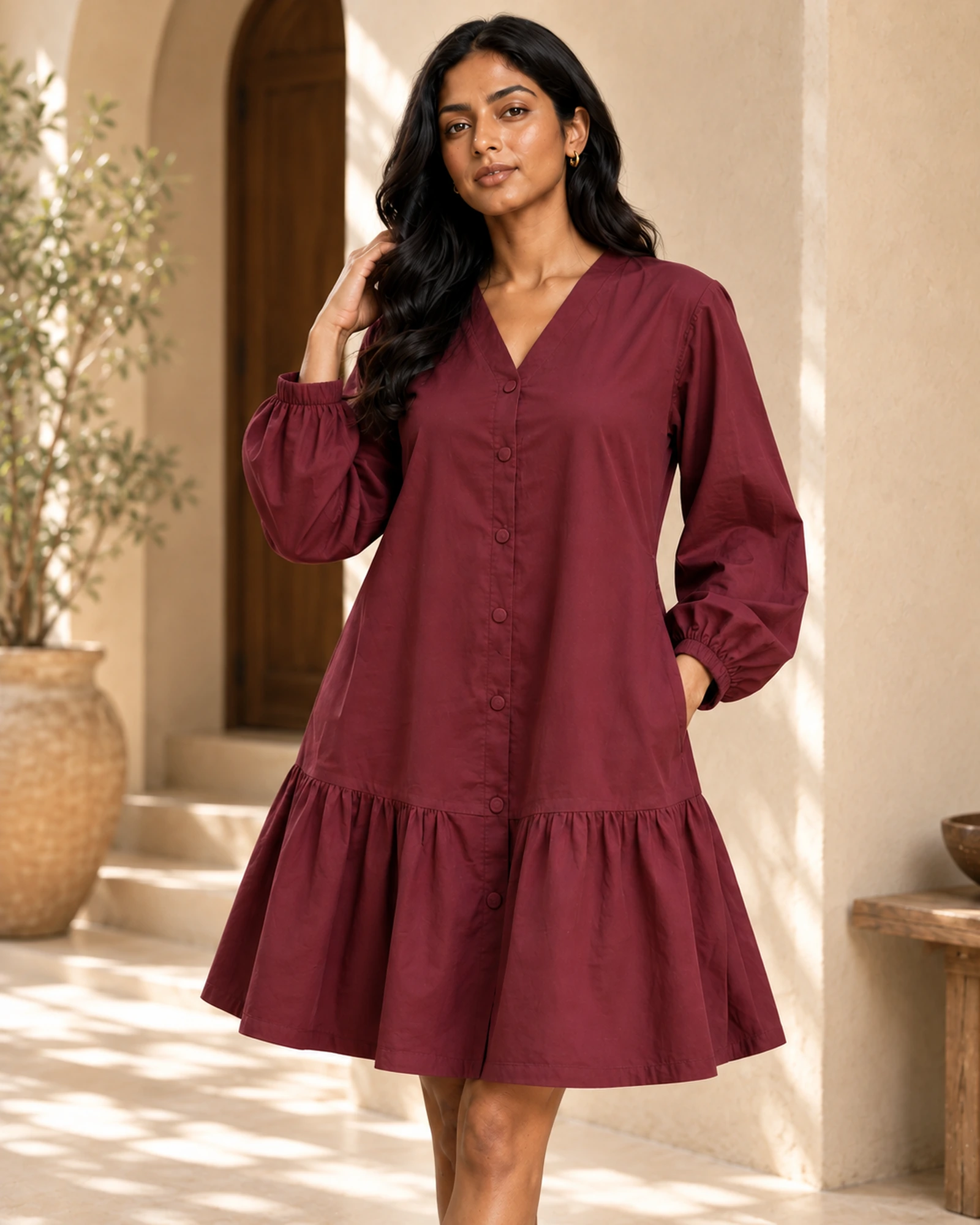 Tatiyana Cotton Solid Dress - Image 4
